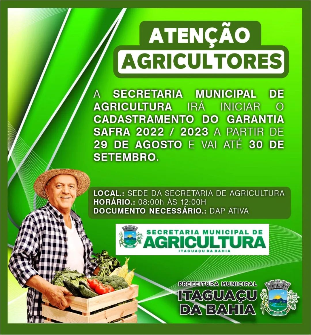 ATENÇÃO AGRICULTORES