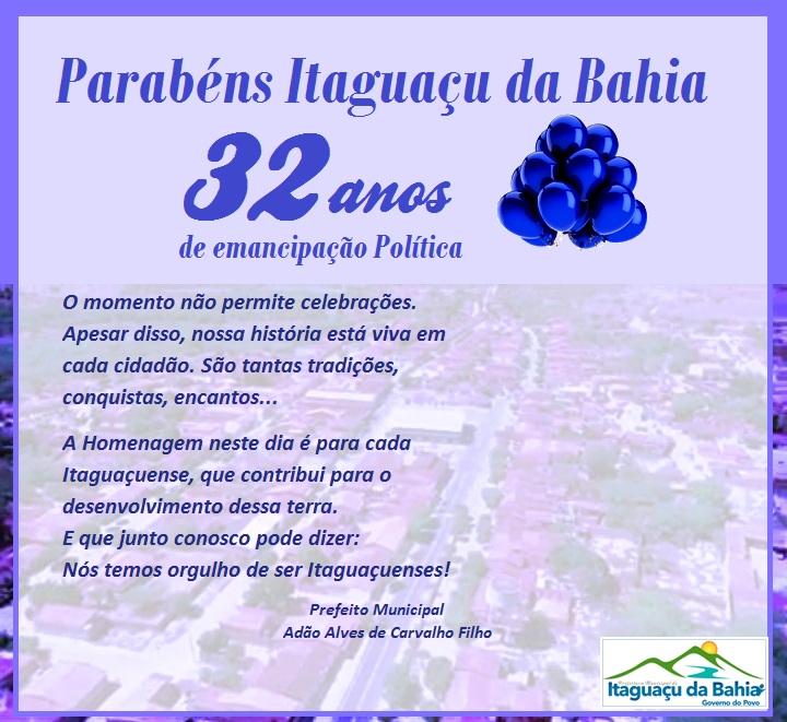 Parabéns Itaguaçu da Bahia!!